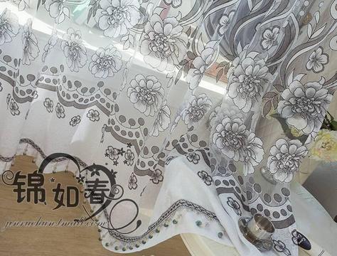 Custom Made Sheer Lace Curtain with Elegant Floral Patterns