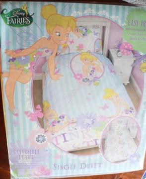 TINKERBELL SINGLE DOONA COVER AND MATCHING PILLOW CASE