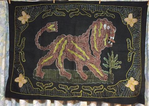 Vintage wall hanging of lion
