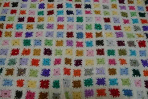 Pure wool hand-crocheted knee rug