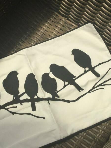 French Country Provincial 1 x Black & White Bird Cushion Cover