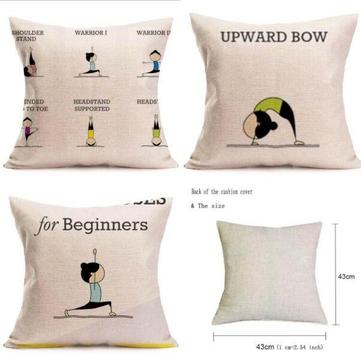 Linen pillow cover , yoga poses . Free Postage