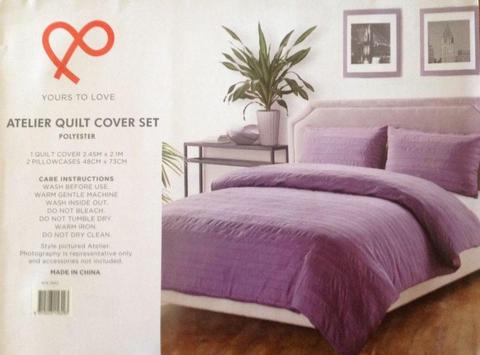 NEW KING PURPLE QUILT COVER 50% off