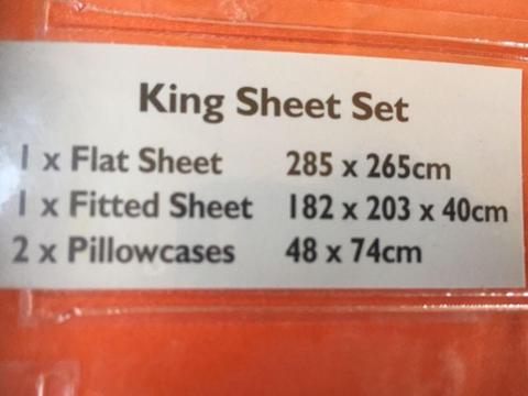 Egyptian cotton satin King size sheets