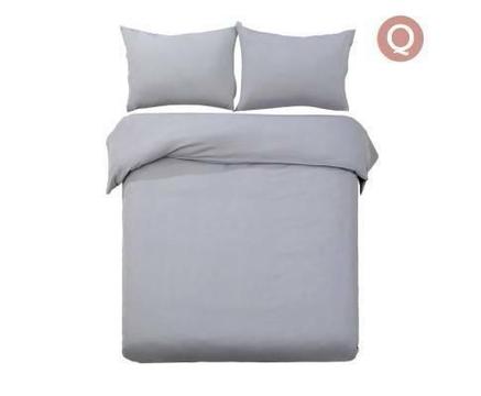 Queen 3-piece Quilt Set Grey&Free shipping