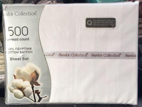 QUEEN SIZE EGYPTIAN COTTON SATEEN 500threadcount sheets set only $45