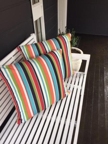 Outdoor European SCATTER CUSHIONS (bench NOT for sale)