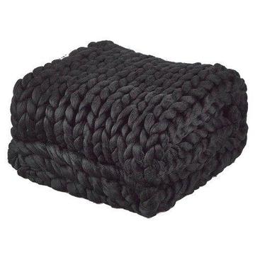 Black Chunky Knit Throw