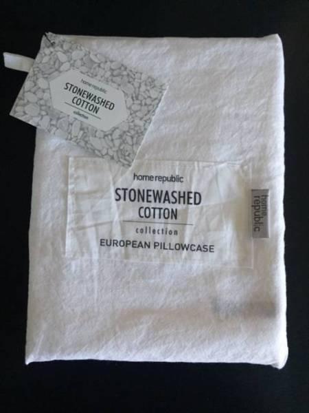 European pillowcases - stonewashed cotton white - brand new!