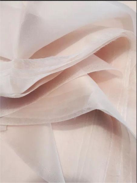 3 Meters Vintage 100% Silk Gazar Organza Pink Fabric Width 140 Cm