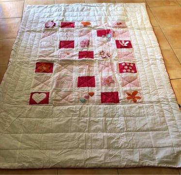 Single bed girls patchwork quilt