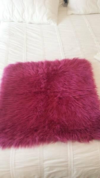HUGE Hot Pink Shaggy Faux Fur European Cushion Cover