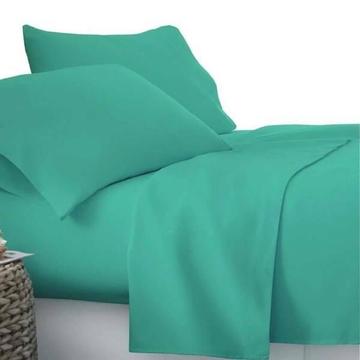 Queen Size 100% Microfibre Fitted and Flat Bed Sheet, 2 Pillowcas