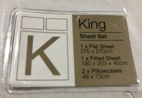 King size bed sheet set new