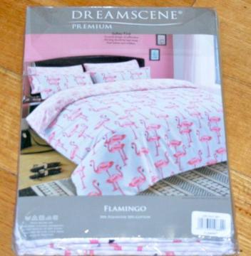 NEW Double Bed Flamingo Duvet Doona Cover Pillowcases Set
