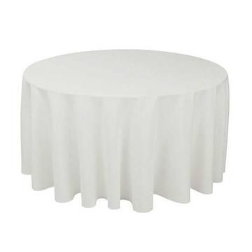 Polyester Round Table Cover (Overlocked) - White
