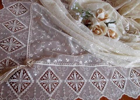 CLASSICAL HAND-WORKED BURANO (VENICE) LACE TABLECLOTH