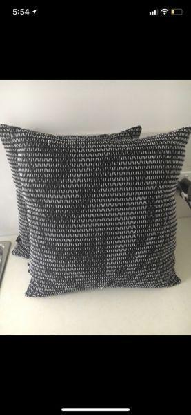 X2 black and white cushions
