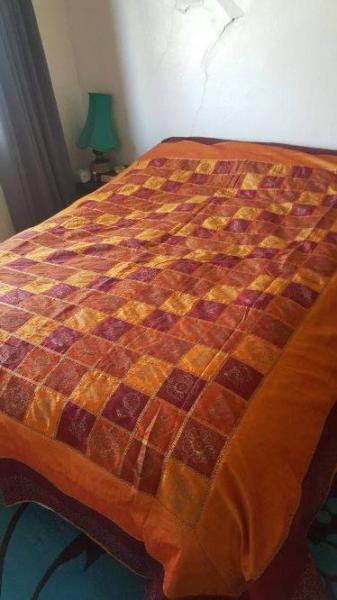 Indian bedspread, pillow cases and cushion covers