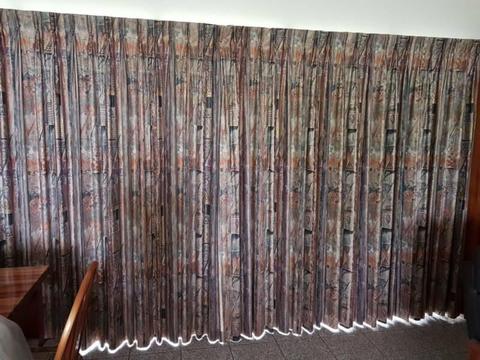 Curtains, full length with block-out lining to suit large window