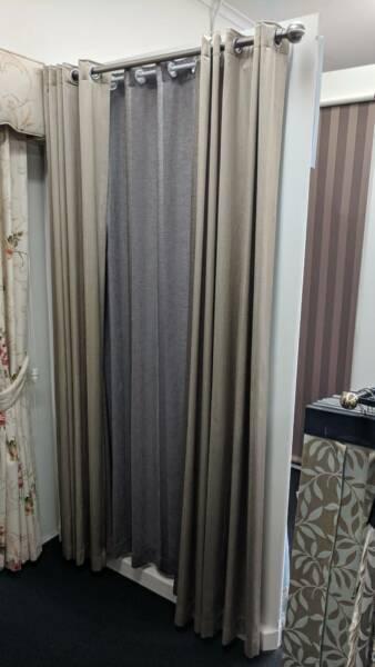 Eyelet curtains with sheer and rod