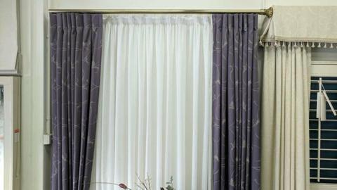 Curtains with Dec rod and sheer curtain