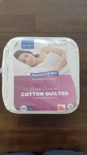 King Single Mattress Protector - Protect A Bed Cotton Quilted