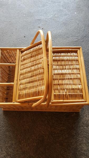 Cane basket/ sewing box