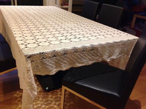 Lace crochet table cloth