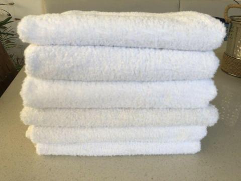 White bath towels