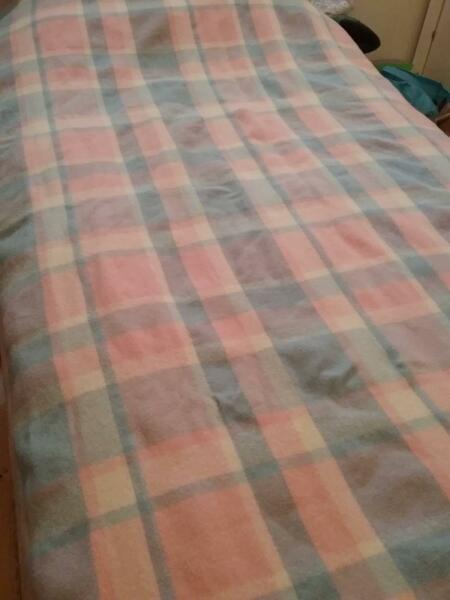 Vintage pure wool single bed blanket