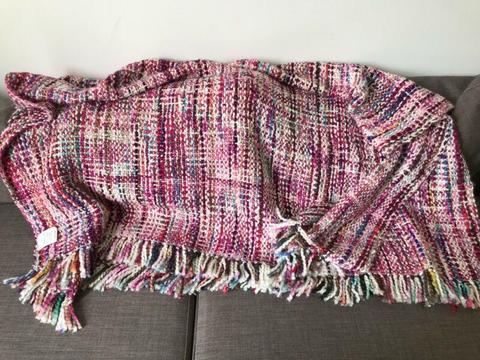Pink Multi Coloured Throw