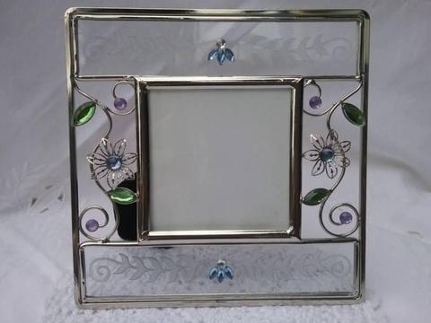 Vintage Jewelled Glass Photo Frame,Boho,Home Decor,Photography