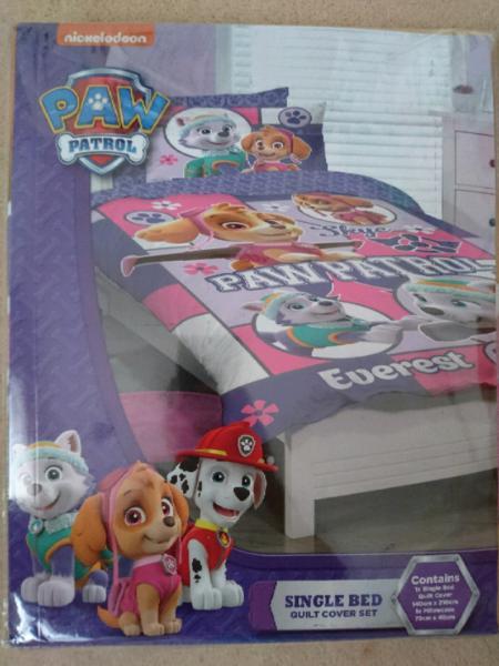 PAW PATROL SINGLE BED QUILT COVER SET - BRAND NEW & UNOPENED