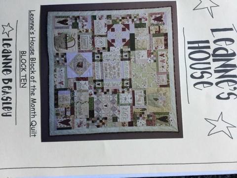 Quilt pattern..block of the month ..Leannes House !