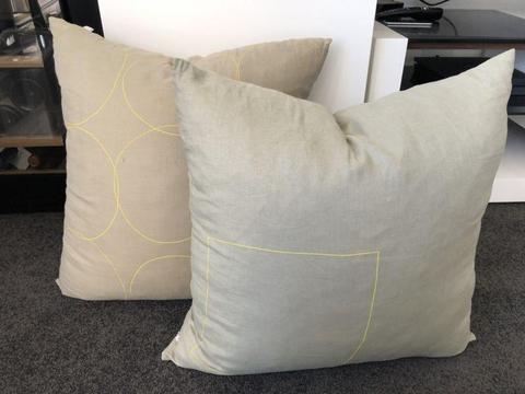 2 x European sized cushions and covers