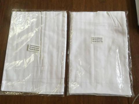 TWO BRAND NEW KENT AND MCKENZIE KING PILLOW CASES 250 THREAD
