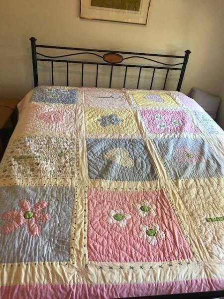 Beautiful quilted cotton bedspread for young girl