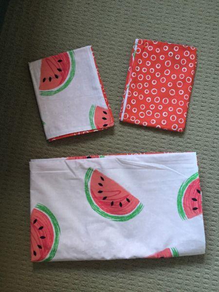Double bed quilt cover set watermelon pattern