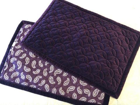Velvet standard pillow covers - deep purple colour