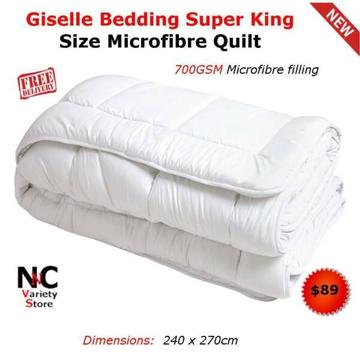 Giselle Bedding Super King Size Microfibre Quilt