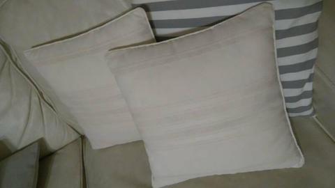 Cream cushions x 2