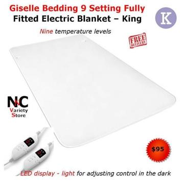 Giselle Bedding 9 Setting Fully Fitted Electric Blanket - King