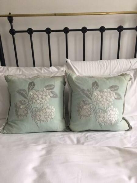 Pair Laura Ashley Hydrangea Cushions