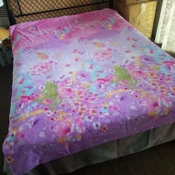 Jan 19596# A New Hand made cotton flowers  single quilt cover