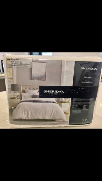Sheridan Belmaine King Quilt Cover Set White NWT