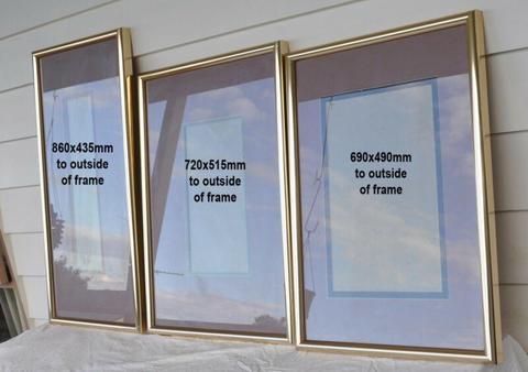 3 off Solid brass picture frames