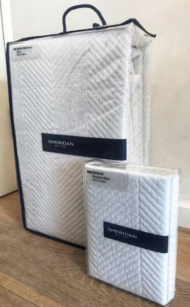 BRAND NEW Sheridan Quilted Bedcover Queen & European Sham RRP: $389.90
