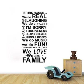 NEW Wall Sticker Home Decor Removable Art Quote Decal House Rules
