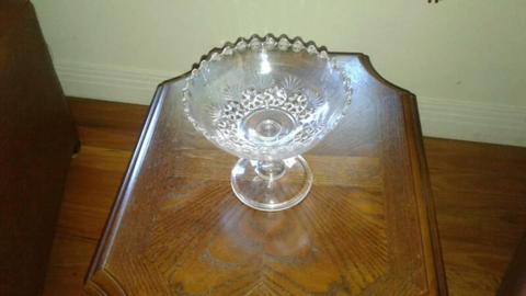 crystal bowl with beautiful rose patterns for serving rum balls o